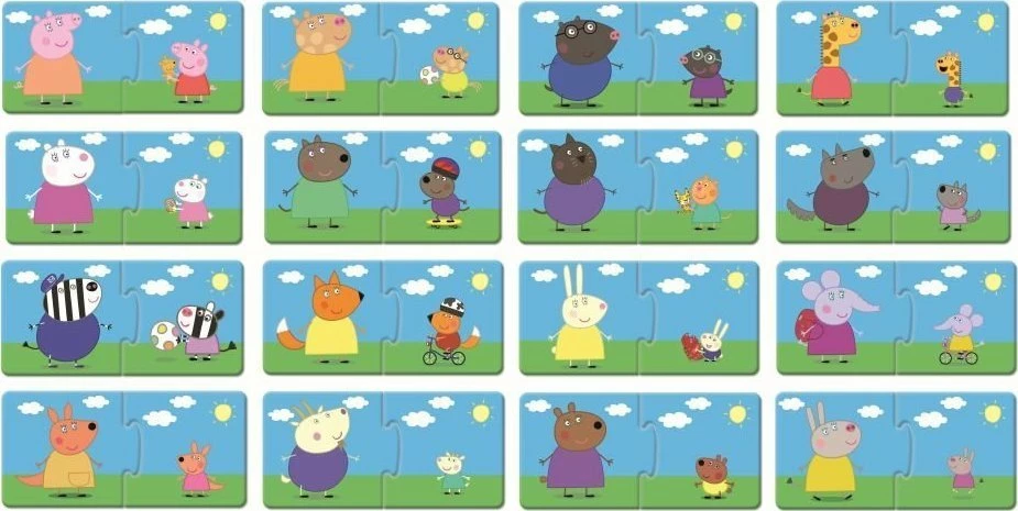 Lojë logjike puzzle Lisciani Peppa Pig Peppa Logic 3+ shumëngjyrëshe set 2 lojëra