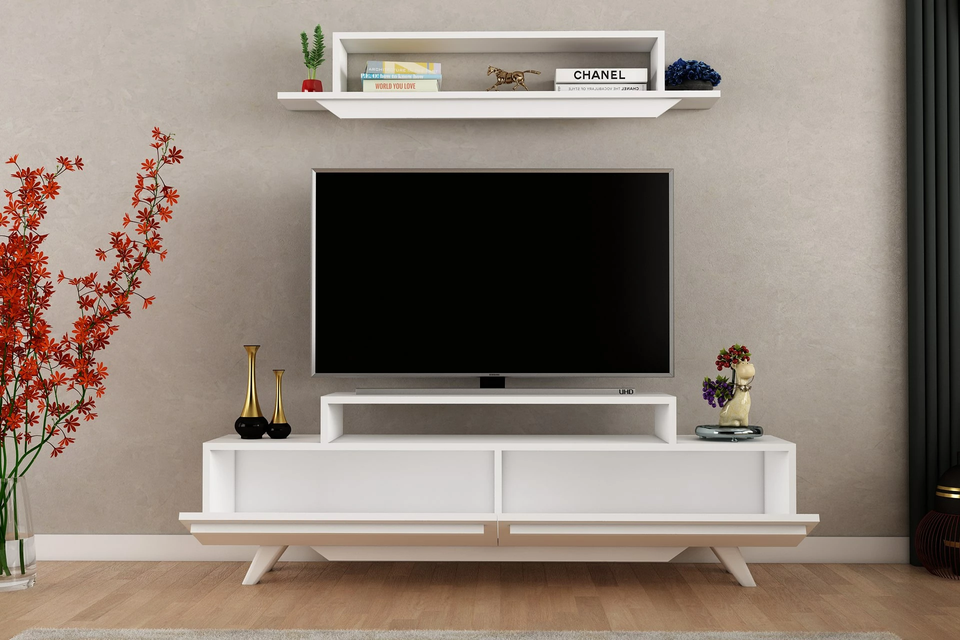 Njësi TV Hanah Home, Harmony, e bardhë