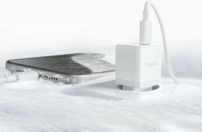 Karikues Baseus Palm BSU9056 30W 1x USB-A 1x USB-C Quick Charge/PD, i bardhë