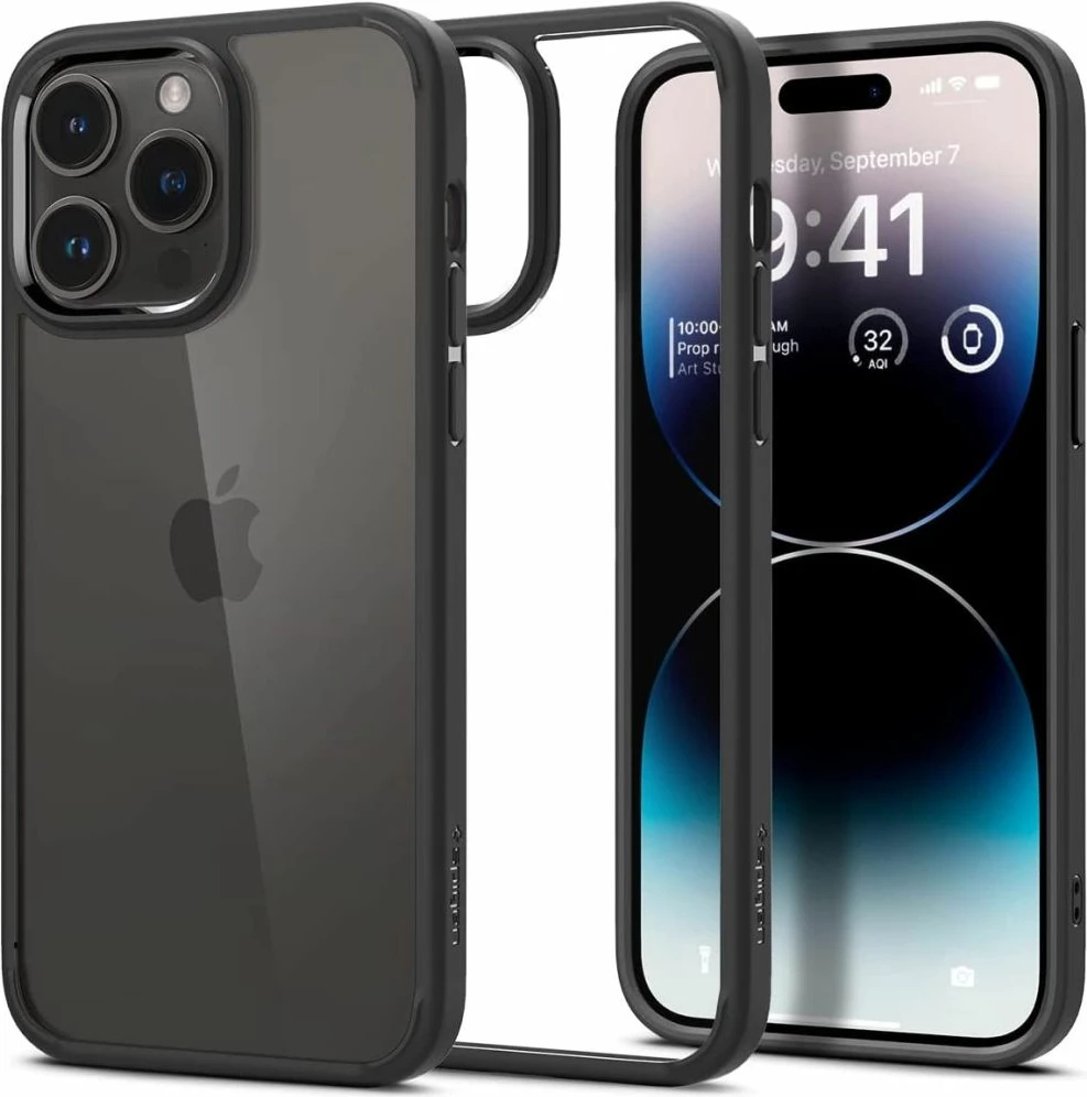 Mbështjellës Spigen Ultra Hybrid për iPhone 14 Pro, Matte Black