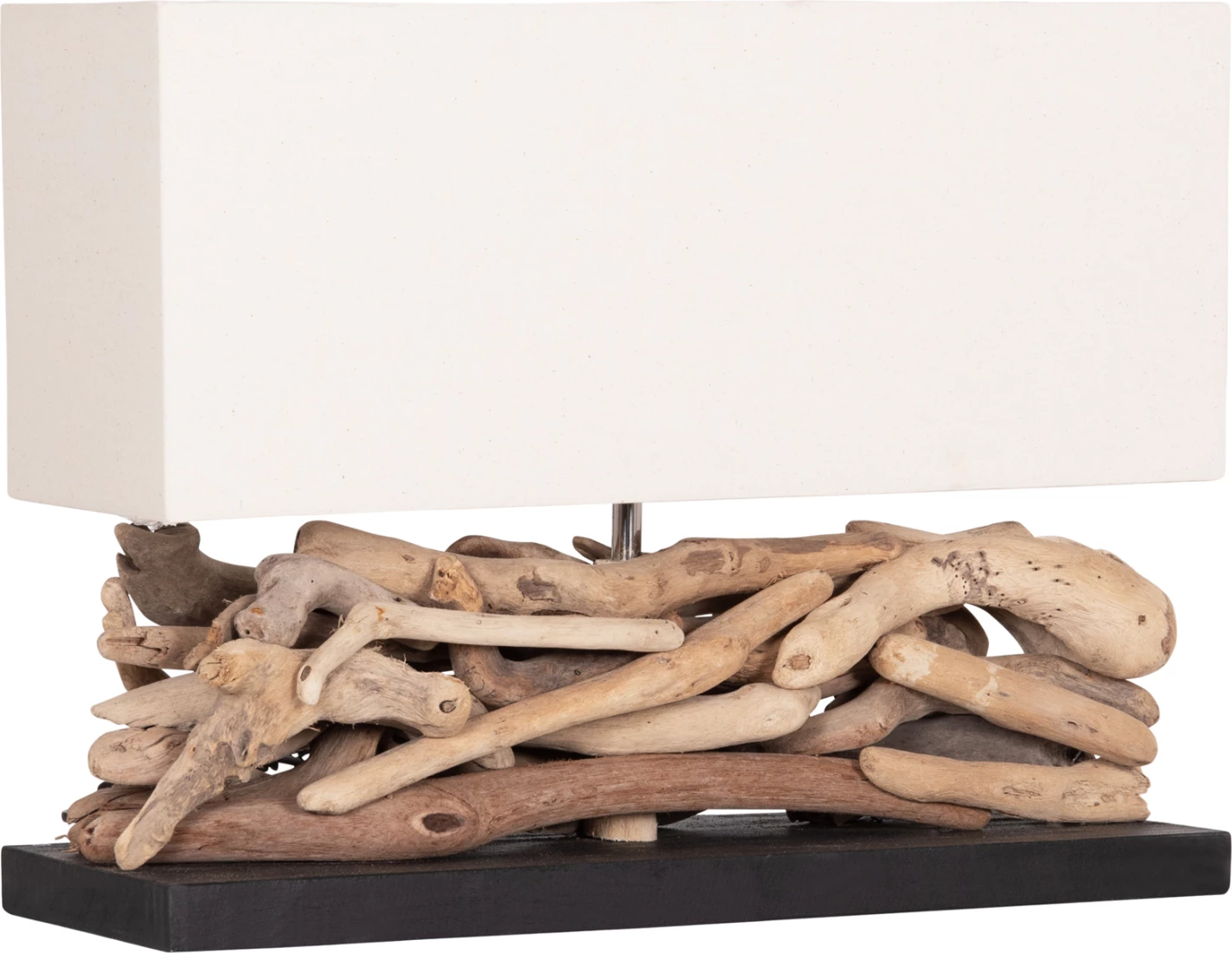 Llambë tavoline drejtkëndëshe TWIGGY, dru bregdeti, kapak i bardhë, 50x16.5x38cm