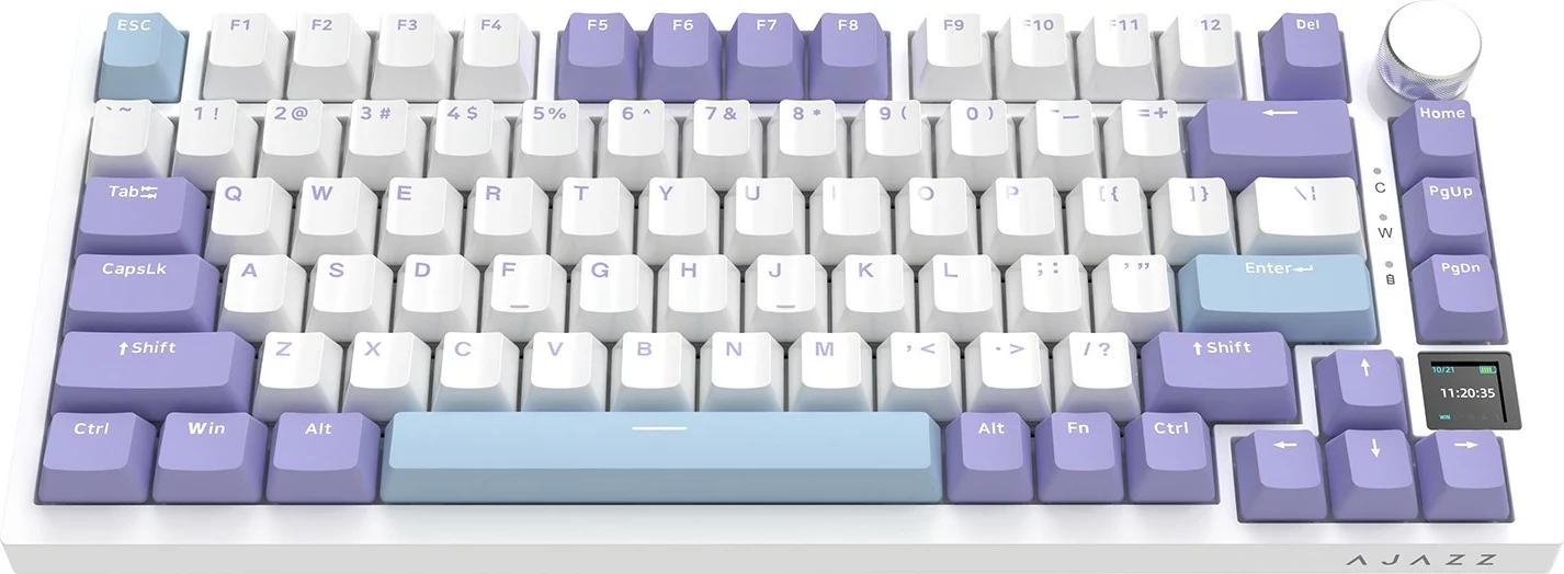 Tastierë mekanike Ajazz AK820 Pro, 75%, Wireless/Bluetooth/2.4G, RGB, 4000mAh, Purple