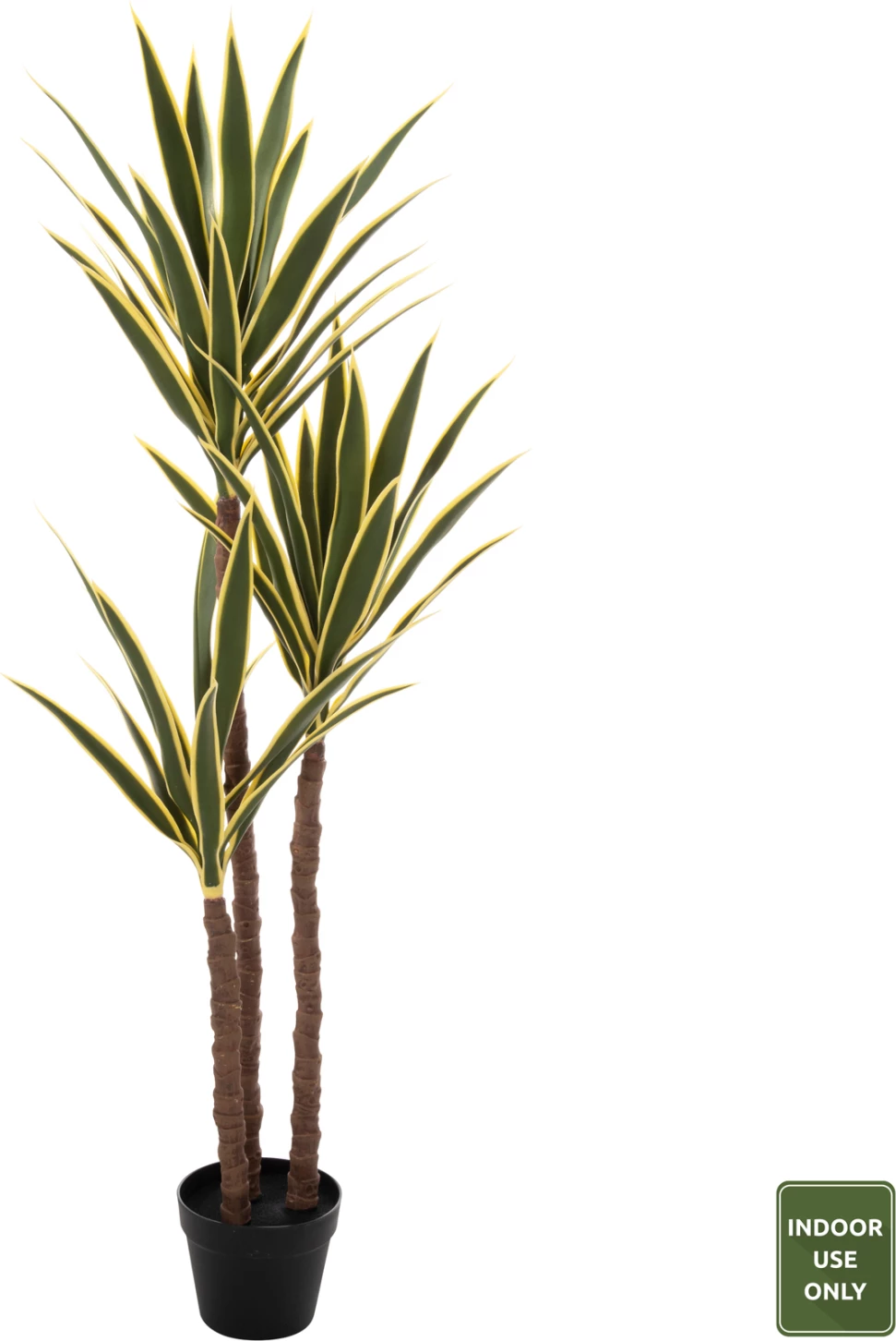 Bimë dekorative sintetike FH7984, palmë me 3 trunje në vazo, 140 cm