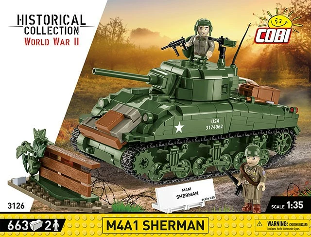 Set blloqesh Cobi M4A1 Sherman, 663 pjesë, me 2 figurina, Jeshile
