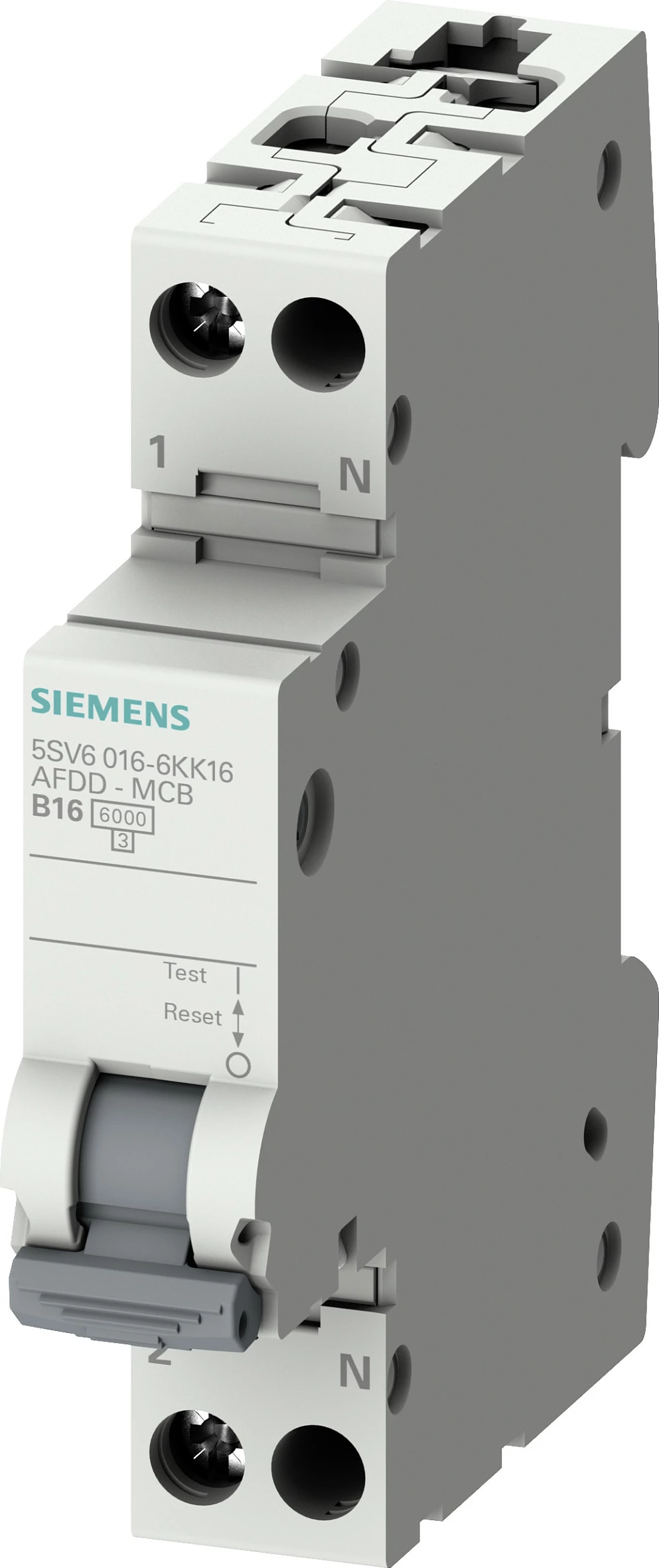 Siguresë automatike AFDD-MCB Siemens 5SV6016-6KK16, 2-pol, B16, 230V, 1TE