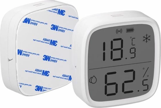 Sensor temperature dhe lagështie Zigbee me LCD, SONOFF SNZB-02D, Zigbee 3.0, rifreskim 5s, CR2450, i bardhë