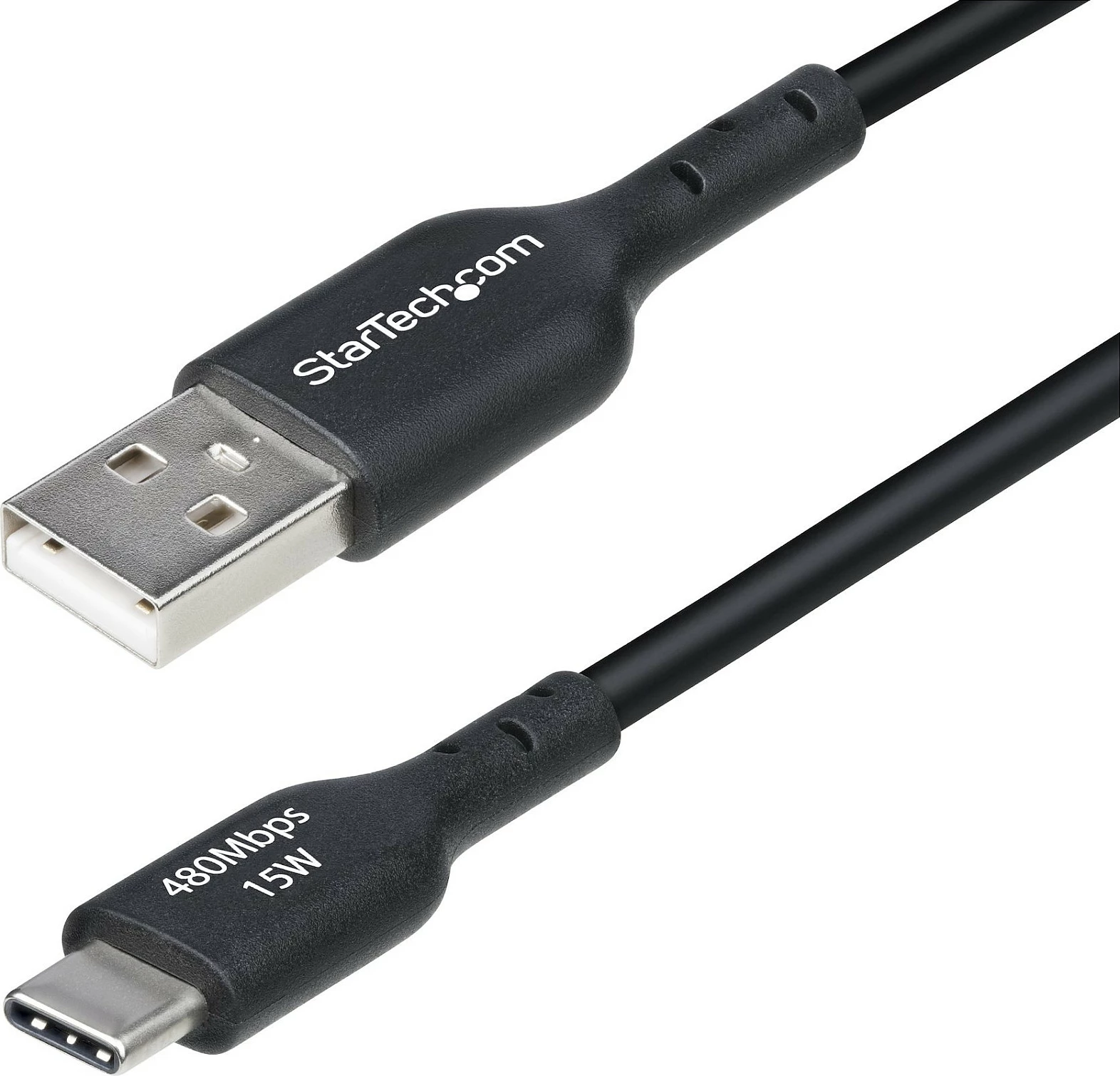 Kabllo USB StarTech USB-A në USB-C, 1m, 3A 15W, USB 2.0, e zezë