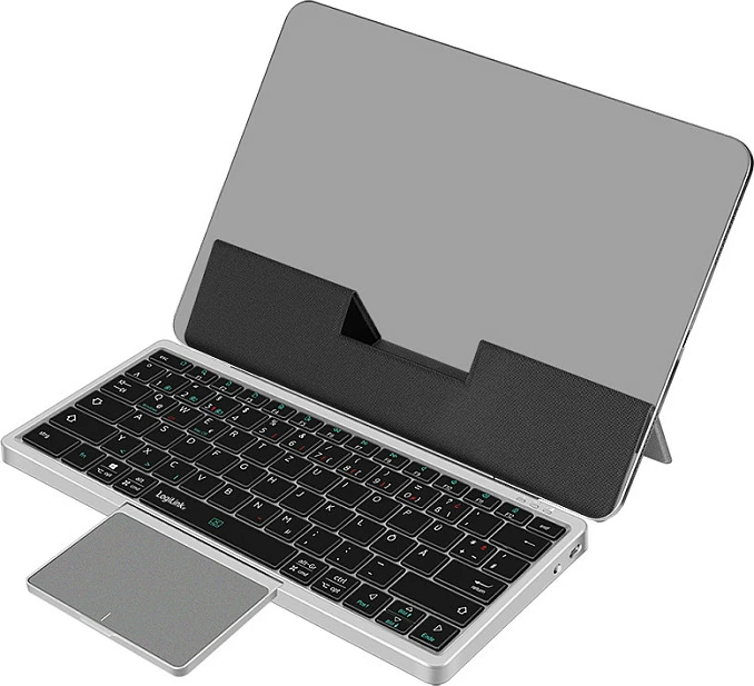 Tastierë LogiLink, Bluetooth 5.1, 3-kanale, me touchpad, gri