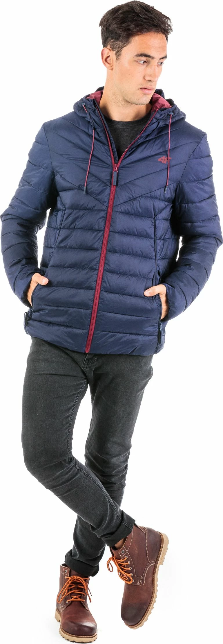 Xhaketë dimërore puffer 4F, madhësia M, blu navy
