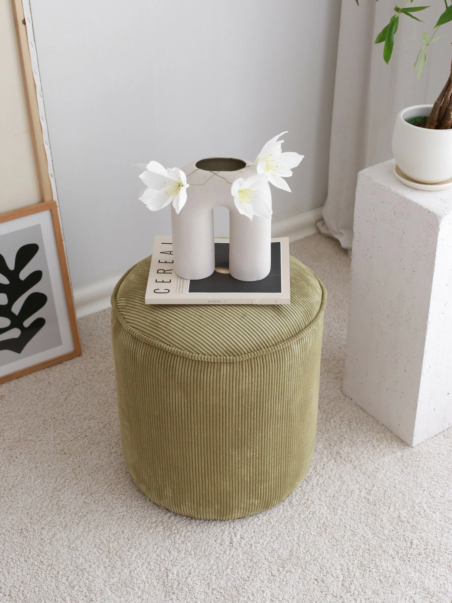 Pouf Atelier del Sofa, Teddy fitilli, ngjyrë khaki