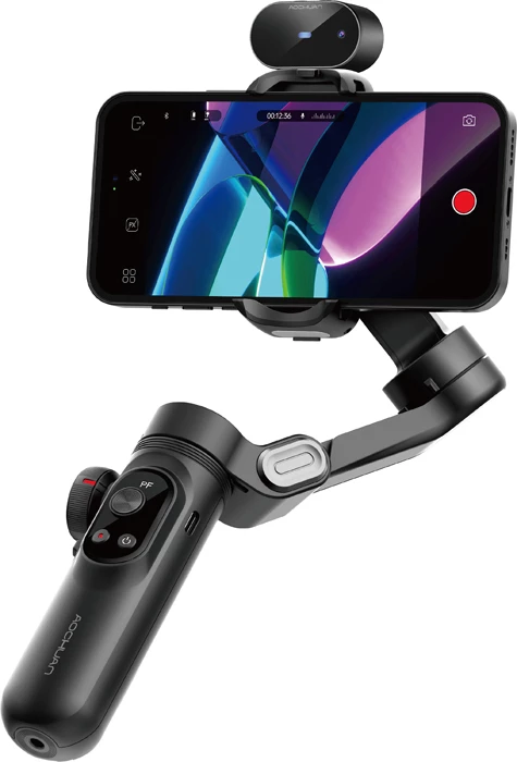 Gimbal AOCHUAN Smart X Pro 3-akshe me sensor AI, bateri 3200mAh, karikim wireless, e zezë, set me tripod