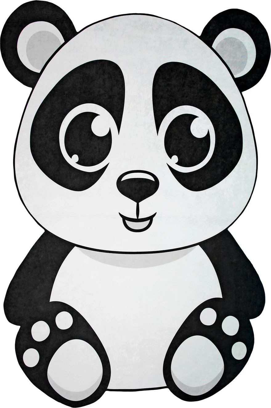 Qilim për fëmijë, dizajn panda, 100x160cm, Conceptum Hypnose Kids-1, i bardhë/zi