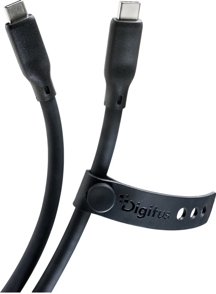 Kabllo USB4.0 Digitus Type-C në Type-C, silikon, 1.5 m, e zezë