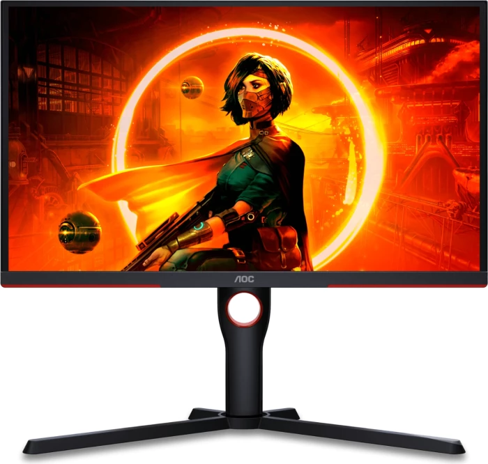 Monitor gaming AOC 25G3ZM/BK 24.5\" FHD VA 240Hz 1ms, i zi me detaje të kuqe
