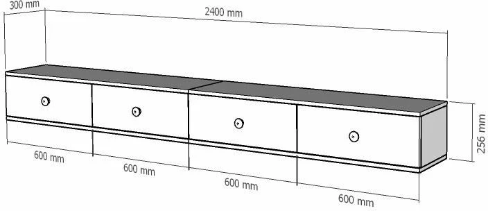 Komodë TV Zuzu Double, e bardhë, Skye Decor