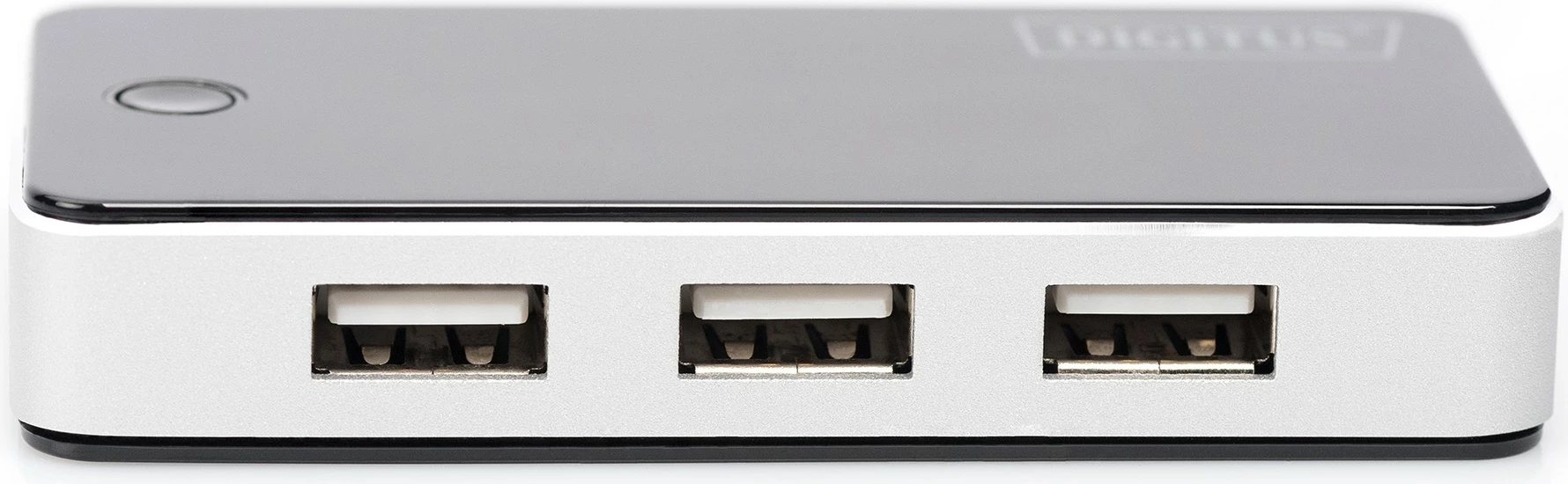 Hub USB Digitus 7-Port, USB 2.0, 480 Mbit/s, Ngjyrë e zezë, e argjendtë