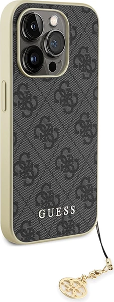 Mbështjellës Guess GUHCP15LGF4GGR për iPhone 15 Pro 6.1", 4G Charms Collection, Gri