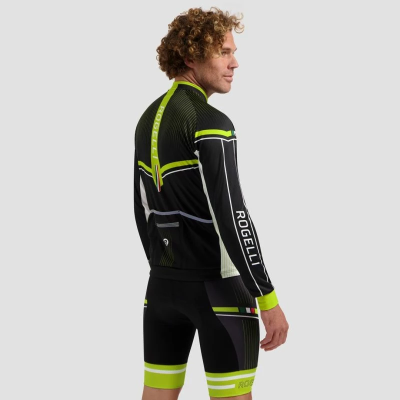 Fanellë me mëngë të gjata për çiklizëm Rogelli, meshkuj, fluor