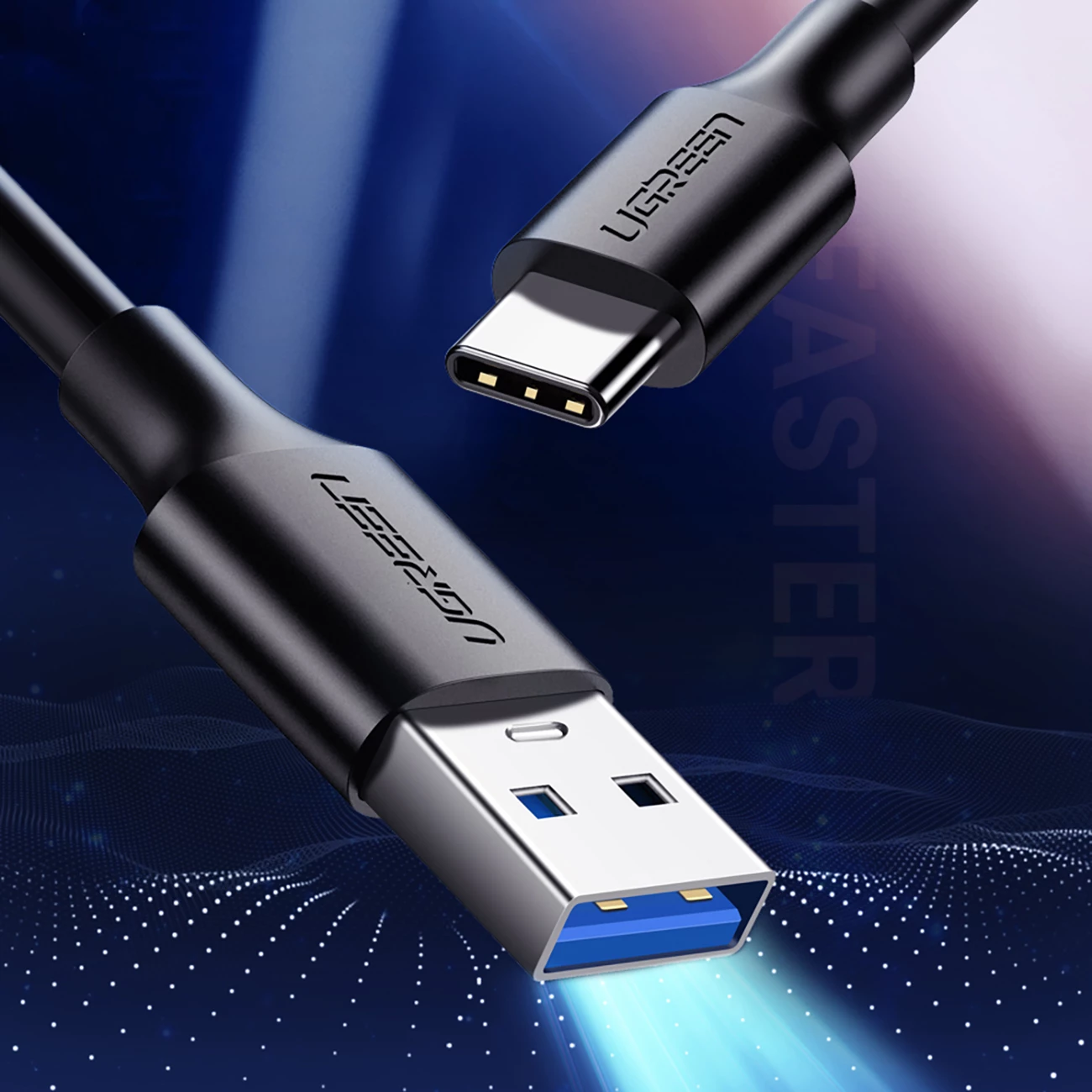 Kabllo Ugreen US184 20883, USB-A 3.0 në USB-C, 1.5m, e zezë