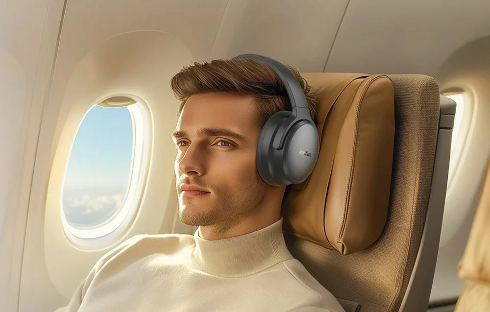 Kufje EarFun Tune Pro HP220B, ANC, Bluetooth 5.4, 120h, me mikrofon, on-ear, zi