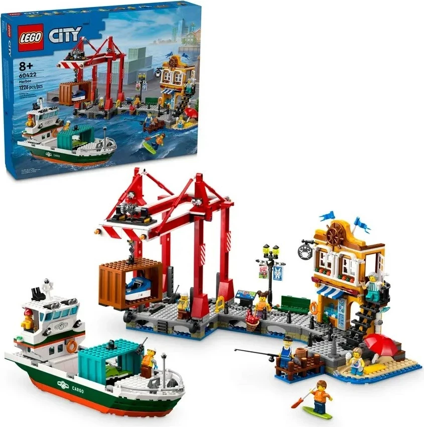 Set LEGO CITY 60422 Seaside Harbour me Anije Ngarkese