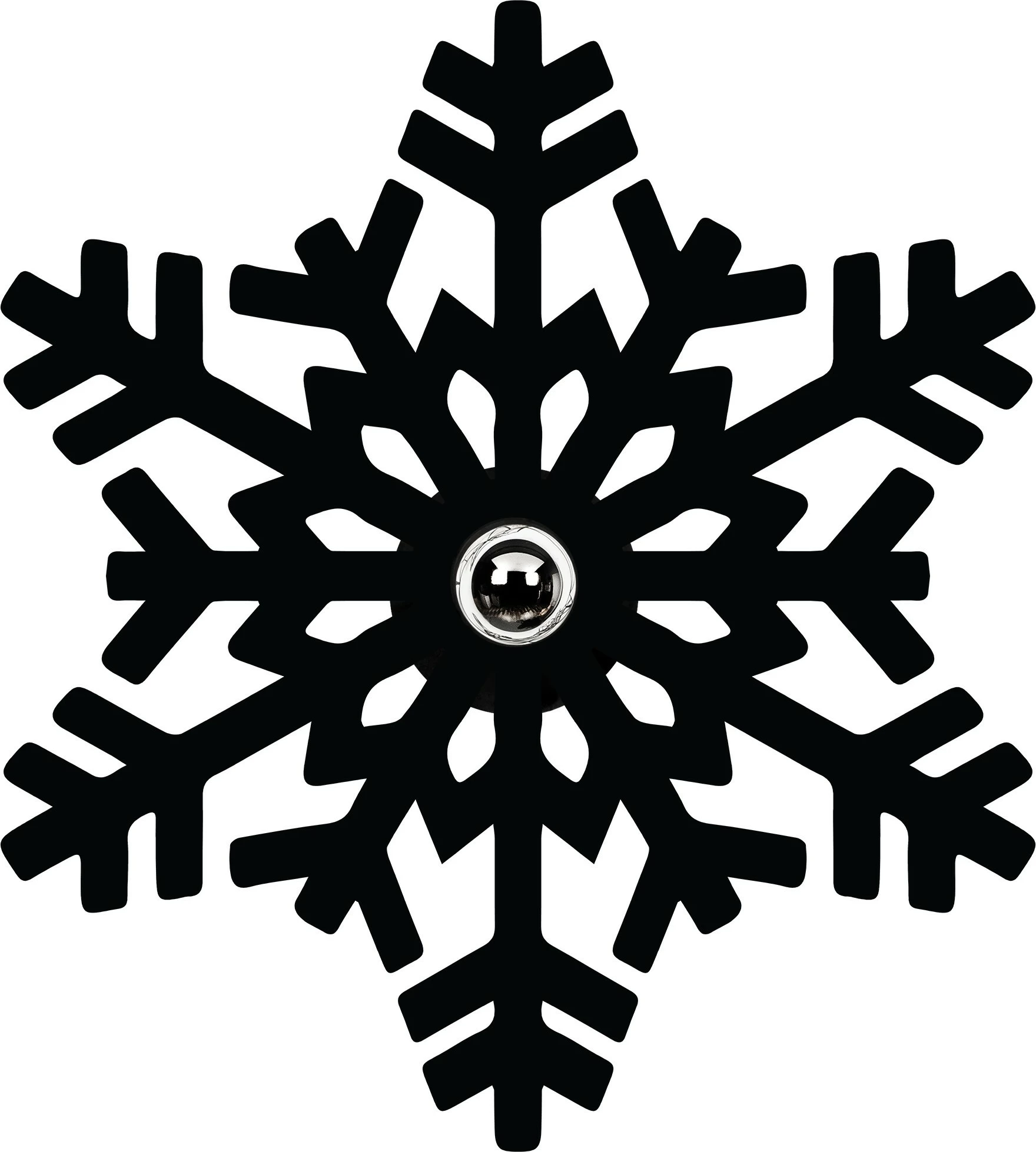 Llambë muri Opviq, dizajn lule, ngjyrë e zezë, W-052