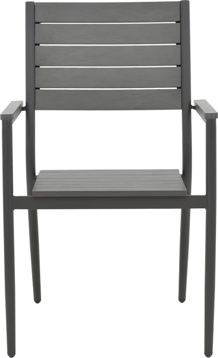 Tavolinë me karrige për terasë Uplift-Kliton, set 5 copë, alumin, plywood, ngjyrë antracit, 80x80x74cm