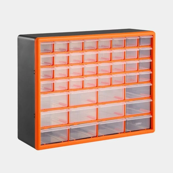 Organizator me 44 sirtarë VONHAUS 15/115, 16x50x39cm, zi/portokalli