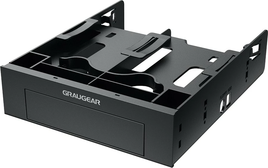 Kornizë montimi GrauGear për 2x 2.5" & 3.5" HDD/SSD, 5.25", plastikë, e zezë