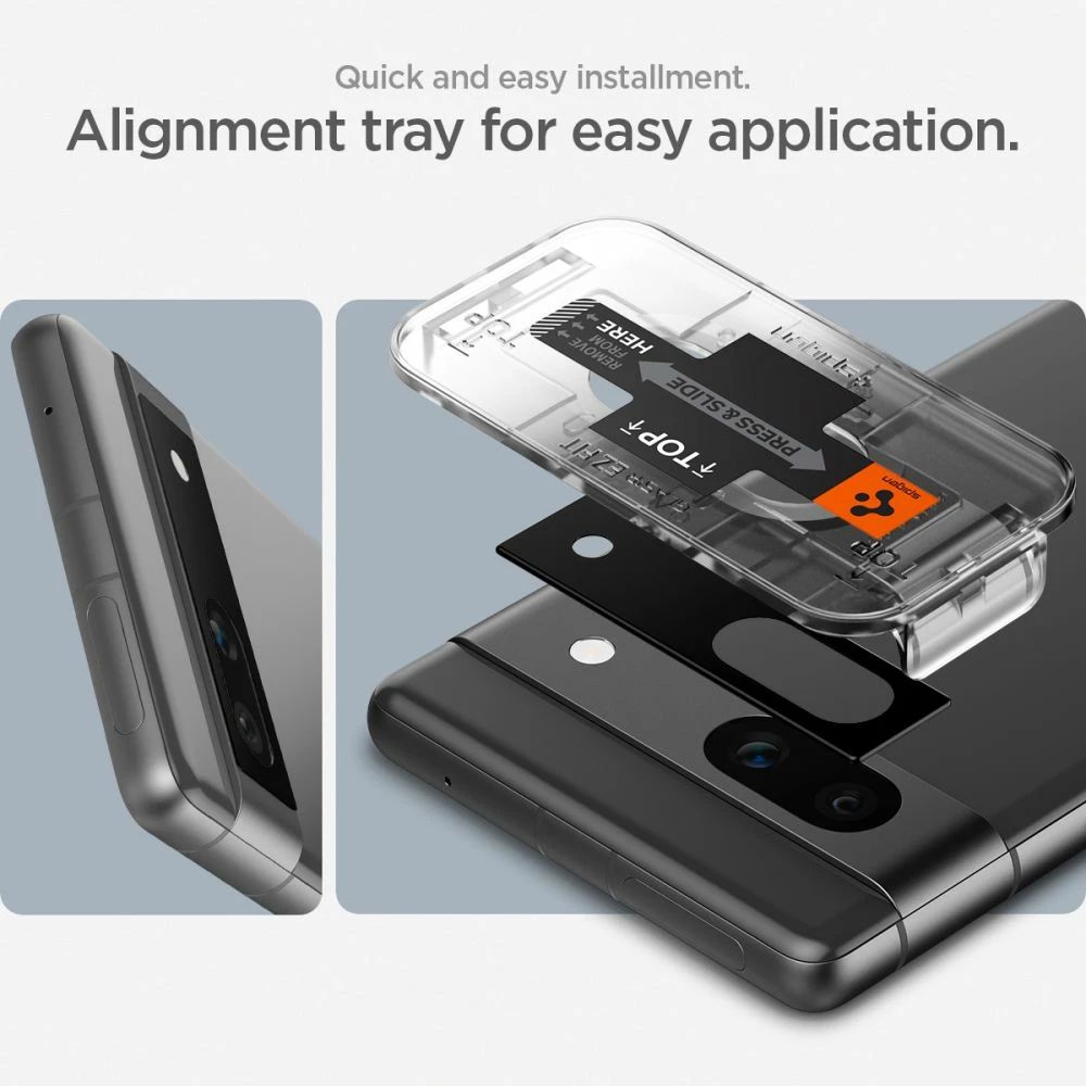 Mbrojtës xhami për kamerë Spigen Glas.tR EZ Fit Optik, për Google Pixel 7a, 2 copë, Zi