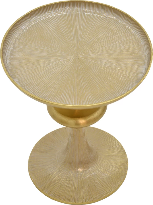 Tavolinë anësore Trego I Inart, metalik, ngjyrë ari-bardhë, D33x42cm