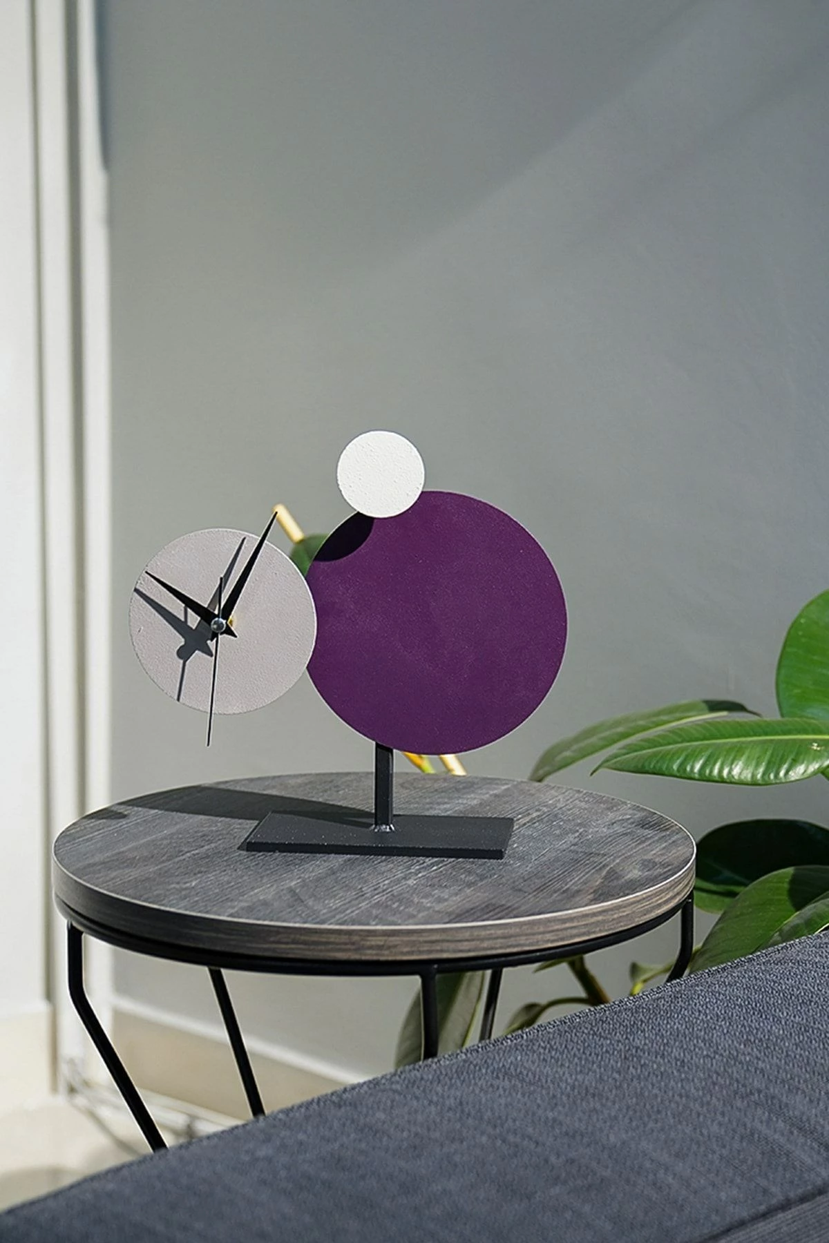 Orë dekorative Aberto Design, MYK2117-1, metal, ngjyrë vjollcë, gri, ecru