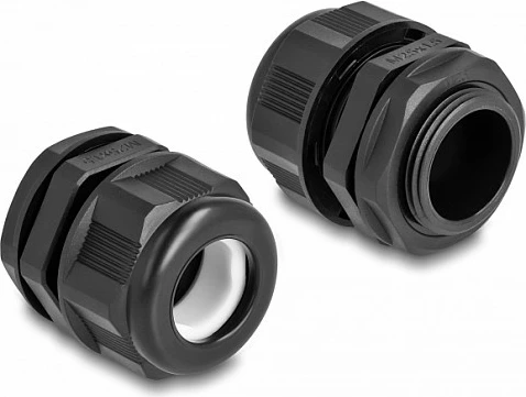 Kabelgland DeLOCK M25, 13–18 mm, 2 copë, i zi