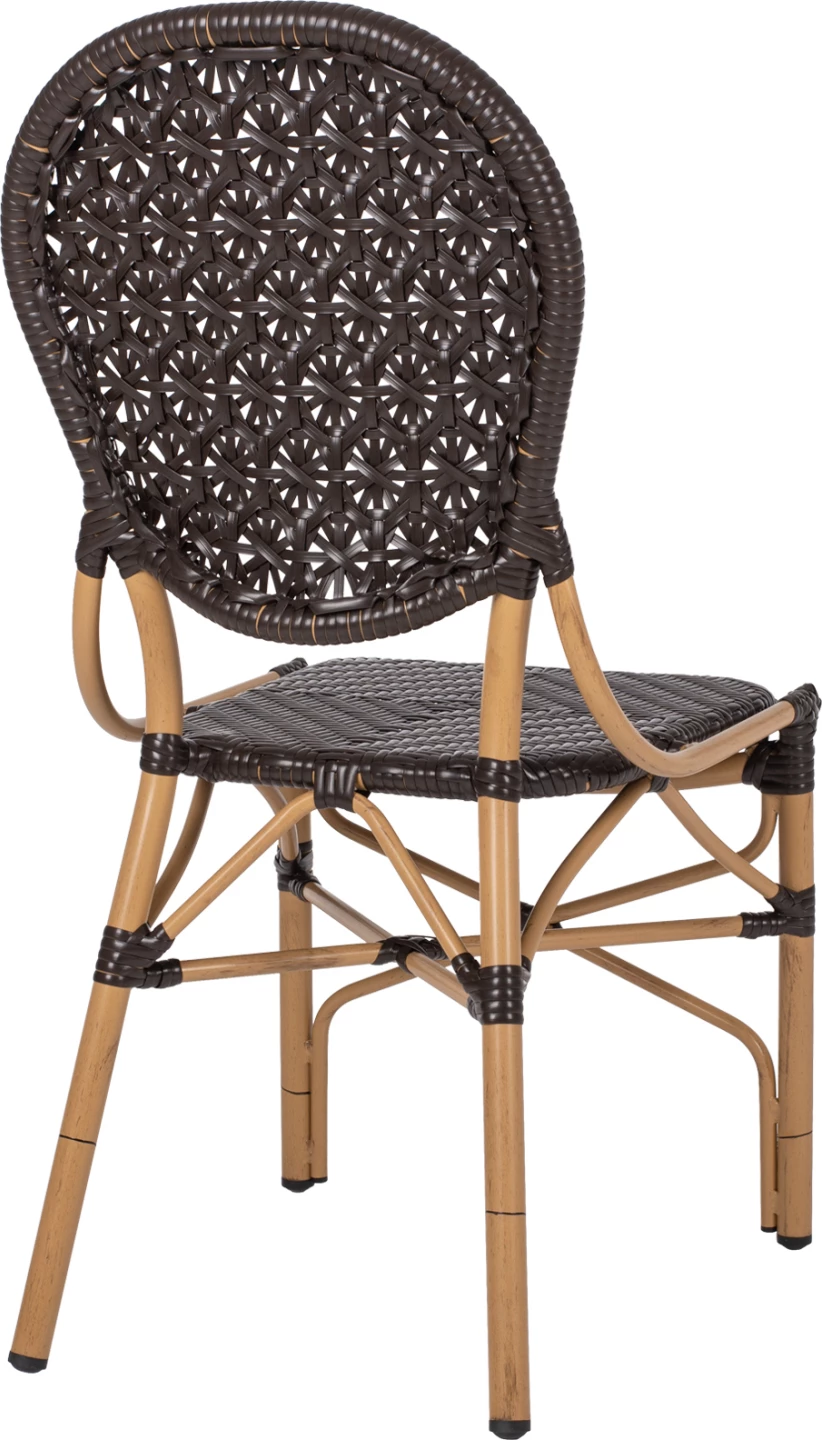 Karrige alumini me pamje bambuje dhe ratan PE në ngjyrë kafe FH5925.01 47x58x95Hcm