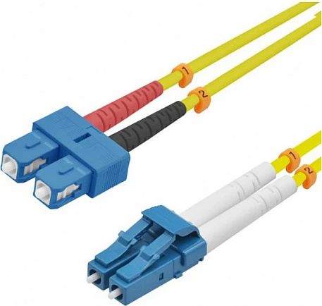 Kabllo patch fiber optike Helos OS2 Duplex LC-SC 15m, LSZH, e verdhë