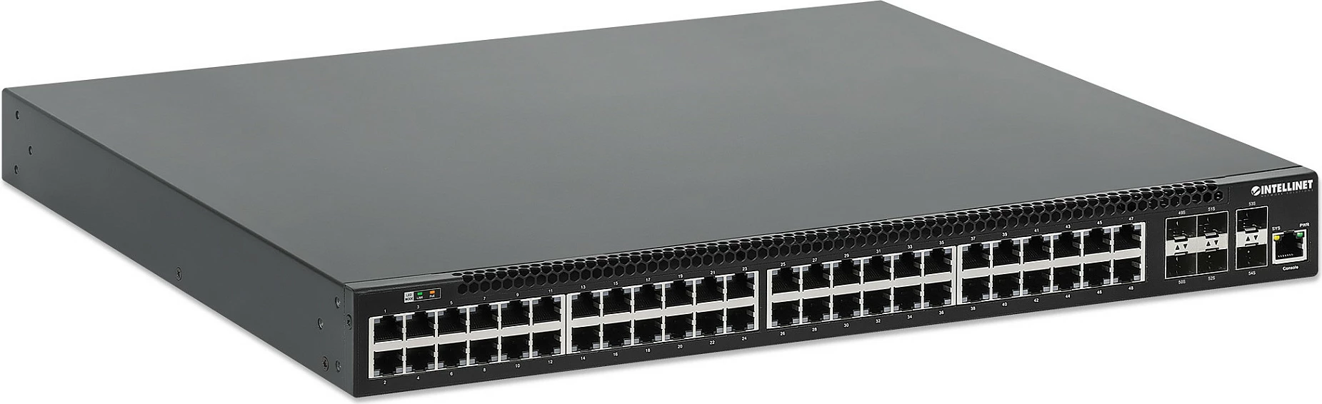 Switch Intellinet 54-P PoE+ Managed, 48x Gigabit, 6x 10GbE, 850W