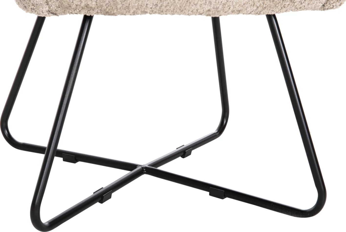 Karrige HARNIS FH9603.08, ngjyrë bezhë, bazë metalike e zezë, 59.5x64x77 cm