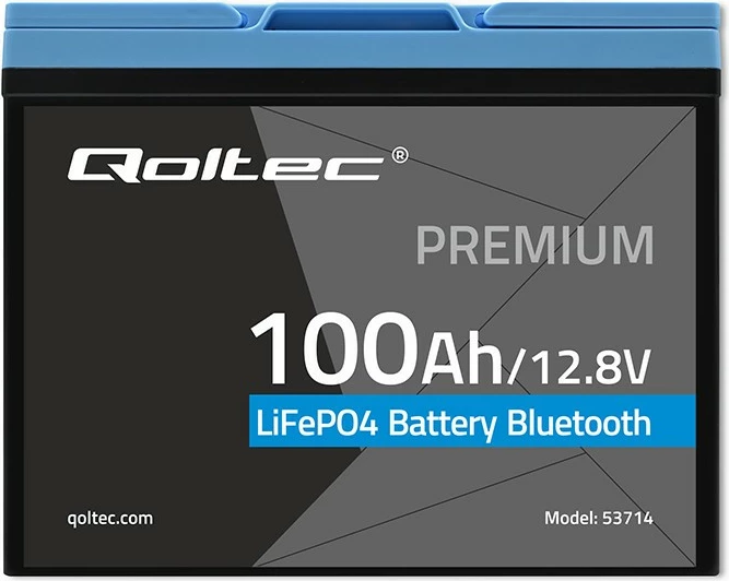 Bateri LiFePO4, Qoltec, 53714, 12.8V 100Ah 1280Wh, Bluetooth BMS