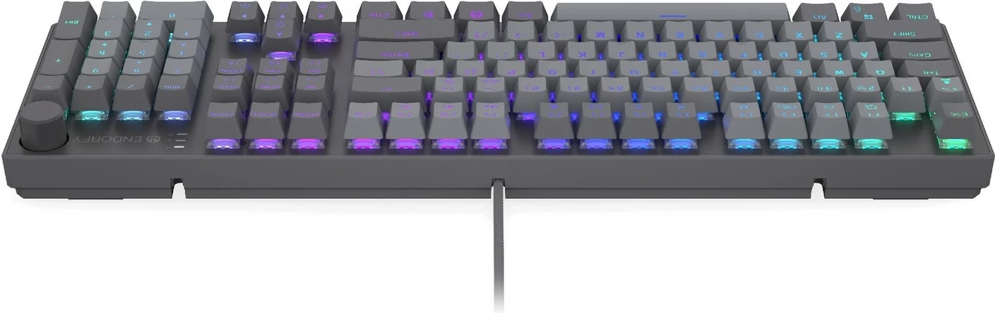 Tastierë mekanike Endorfy Thock V2, RGB, full-size, USB-C, gri