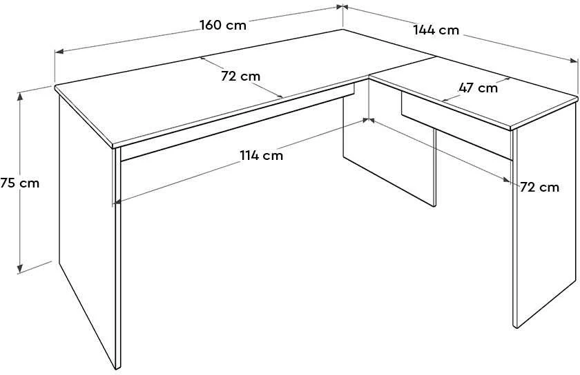 Tavolinë pune Hanah Home, Rms-320-Ax-1, anthracite dhe lis, 160x75x144cm
