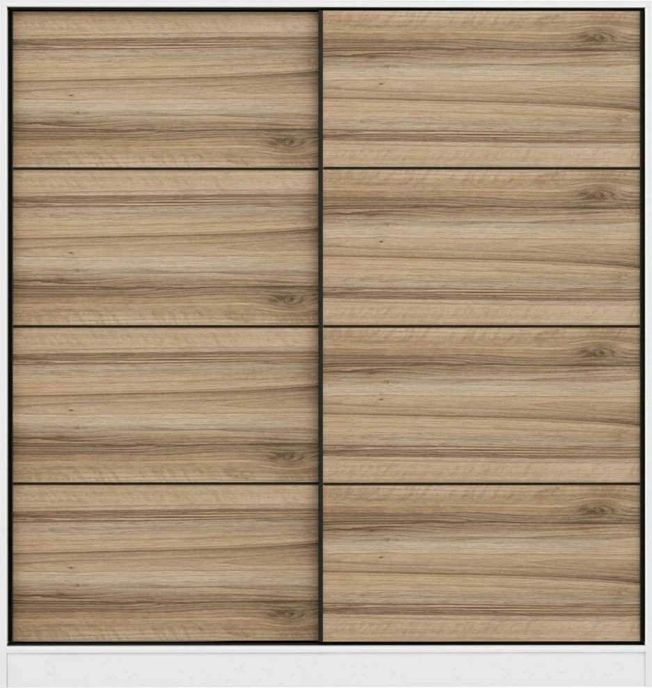 Dollap garderobe Skye Decor, bardhë-dore, 180x190x52cm, 6 pjesë