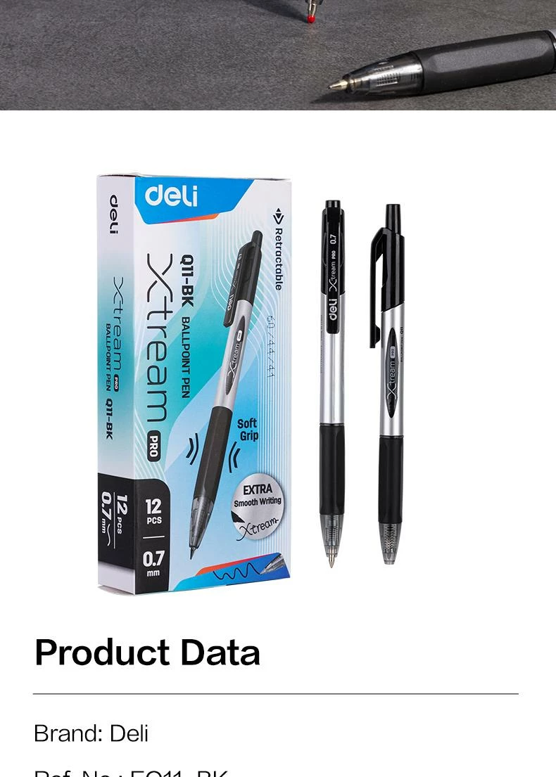 DELI KIMIK BALLPOINT Q11-BK 0.7 1/12