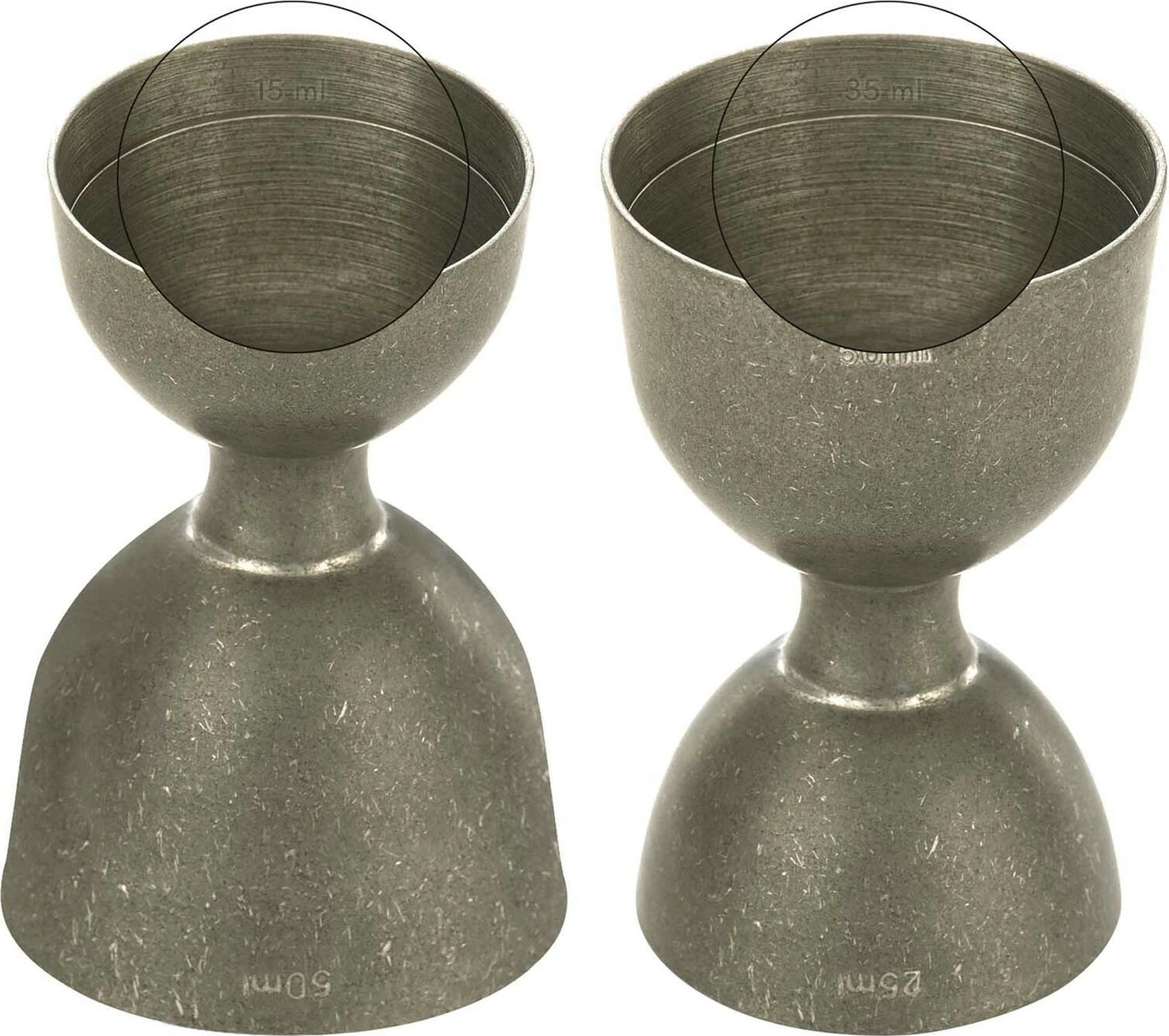 Jigger matës koktejesh, BarFly M37098VN, 25/50 ml, çelik inox 18/8, buzë e drejtë, silver matt