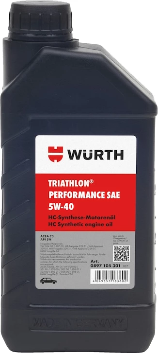 Vaj për motor Würth TRIATHLON, 5W40, 1L
