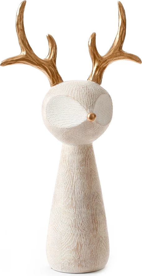 Dekor për Krishtlindje, drenushe, ngjyrë bezhë-ari, 23x12x41cm