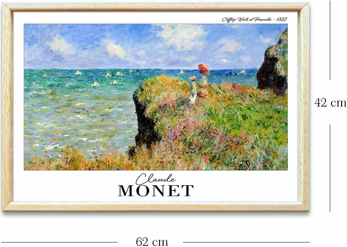 Pikturë dekorative me kornizë, Wallity, shumëngjyrëshe, 4262AHSMONET-004, 42x62cm