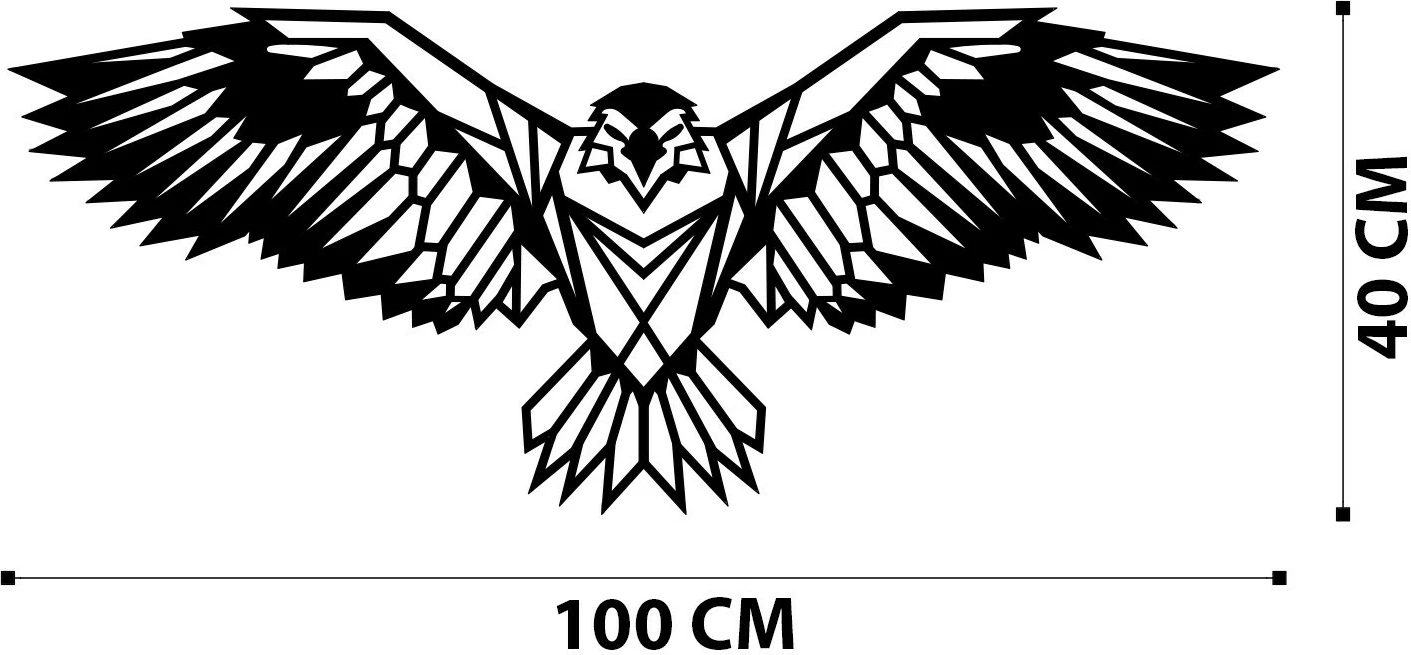 Dekor metalik për mur, shqiponjë, Wallity Eagle3, ngjyrë e zezë
