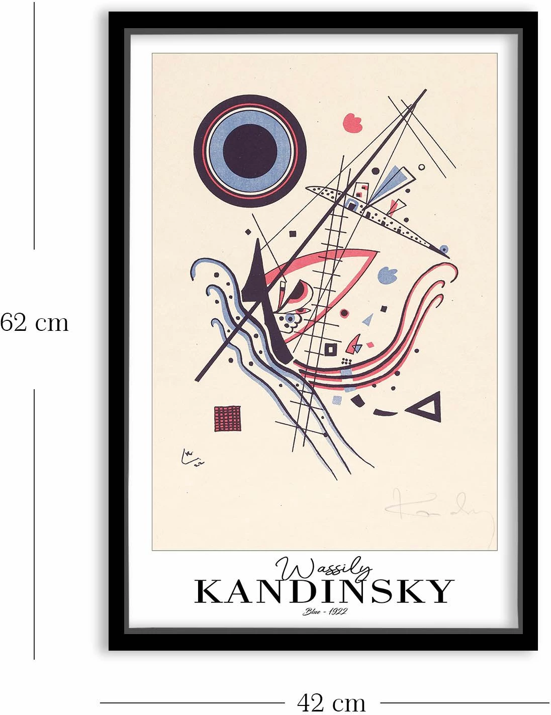 Pikturë dekorative me kornizë Wallity, 4262SYHKANDINSKY-009, shumëngjyrëshe, 42x62cm
