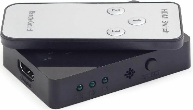 Switch HDMI Gembird DSW-HDMI-34, 3x HDMI hyrje / 1x HDMI dalje, 4K, me pilot, i zi