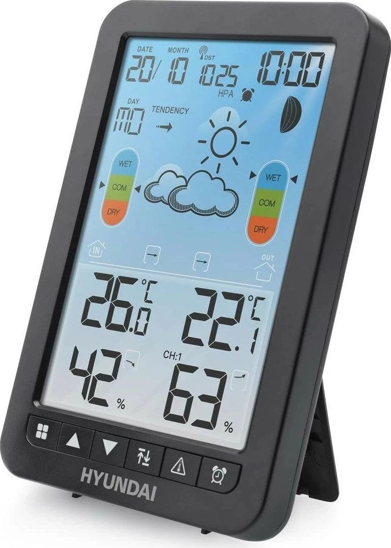 Stacion moti Hyundai HY-WS2420, ekran i ndriçuar, sensor wireless, zi